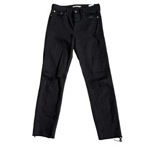 Levi’s Black Wedgie Raw Hem Distressed Jeans US 26